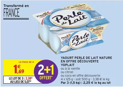 Yoplait - Yaourt Perle De Lait Nature En Offre Découverte offre à 1,69€ sur Intermarché Express