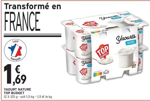 Yaourt Nature Top offre à 1,69€ sur Intermarché Contact