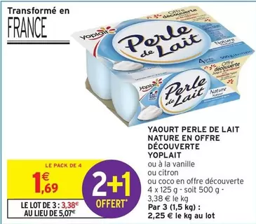 Yoplait - Yaourt Perle De Lait Nature En Offre Découverte offre à 1,69€ sur Intermarché Contact