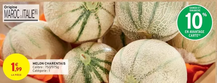 Melon Charentais offre à 1,99€ sur Intermarché Contact