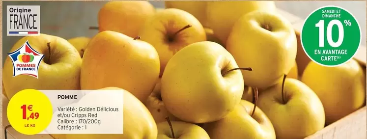 Pomme offre à 1,49€ sur Intermarché Contact
