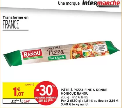 Monique Ranou - Pâte À Pizza Fine & Ronde offre à 1,07€ sur Intermarché Contact