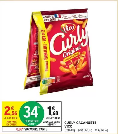 Vico - Curly Cacahuete offre à 2,56€ sur Intermarché Contact