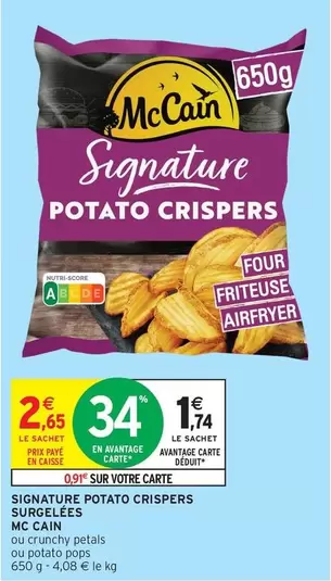 McCain - Signature Potato Crispers Surgelées offre à 2,65€ sur Intermarché Contact