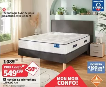 Matelas Le Trimophant 140x190 Cm offre à 549,99€ sur Conforama