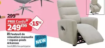 Fauteuil De Relaxation Manuelle + Repose-pieds offre à 249,99€ sur Conforama