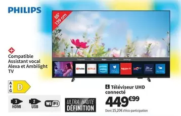 Téléviseur Uhd Connecté offre à 449,99€ sur Conforama