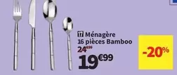 Ménagère 16 Pièces Bamboo offre à 19,99€ sur Conforama