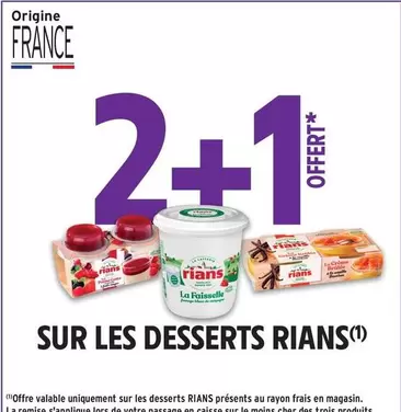 Rians - Sur Les Desserts offre sur Intermarché