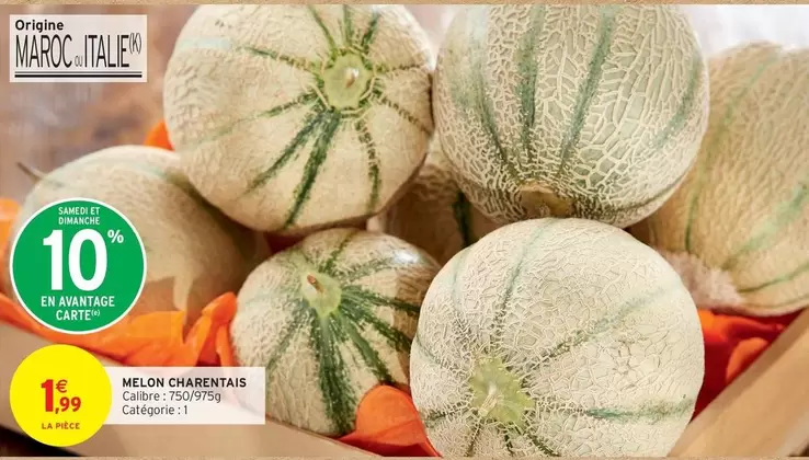Melon Charentais offre à 1,99€ sur Intermarché