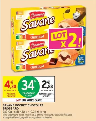 Brossard - Savane Pocket Chocolat offre à 4,3€ sur Intermarché