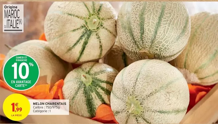 Melon Charentais offre à 1,99€ sur Intermarché