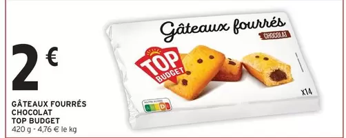 Top Budget - Gâteaux Fourrés Chocolat offre à 2€ sur Intermarché