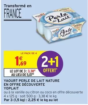 Yoplait - Yaourt Perle De Lait Nature En Offre Découverte offre à 1,69€ sur Intermarché
