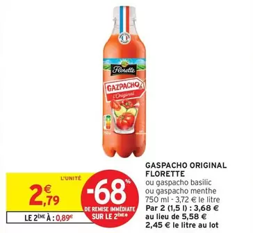 Florette - Gaspacho Original offre à 2,79€ sur Intermarché