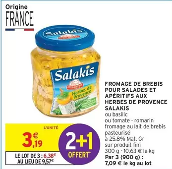Salakis - Fromage De Brebis Pour Salades Et Apéritifs Aux Herbes De Provence offre à 3,19€ sur Intermarché