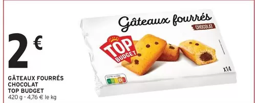Top Budget - Gâteaux Fourrés Chocolat offre à 2€ sur Intermarché