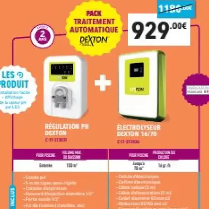 Dexton - Regulation Ph + Electrolyseur  offre à 929€ sur Cash Piscines