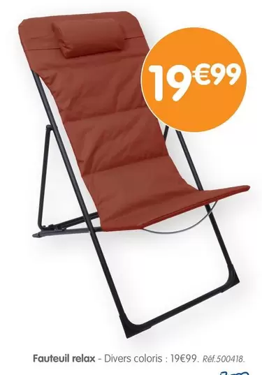 Fauteuil Relax offre à 19,99€ sur B&M