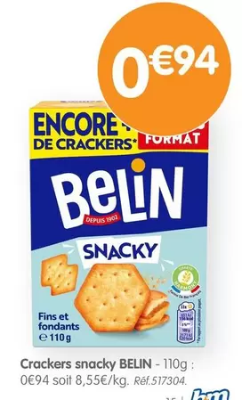 Belin - Crackers Snacky offre à 0,94€ sur B&M