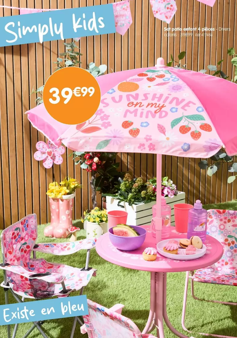 Set Patio Enfant 4 Pieces  offre à 39,99€ sur B&M
