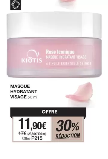Kiotis - Masque Hydratant Visage offre à 11,9€ sur Stanhome