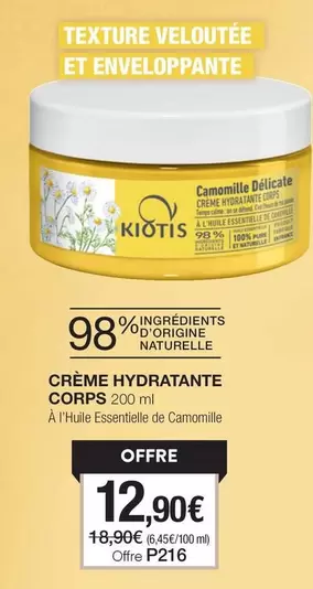 Kiotis - Crème Hydratante Corps offre à 12,9€ sur Stanhome
