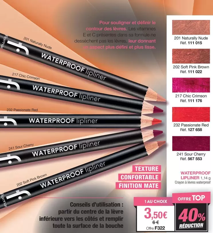 Flormar - Waterproof Lipliner offre à 3,5€ sur Stanhome