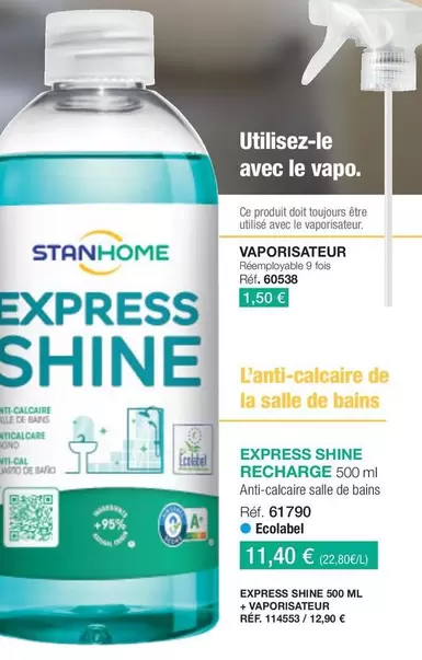 Stan Home - Express Shine Recharge offre à 11,4€ sur Stanhome