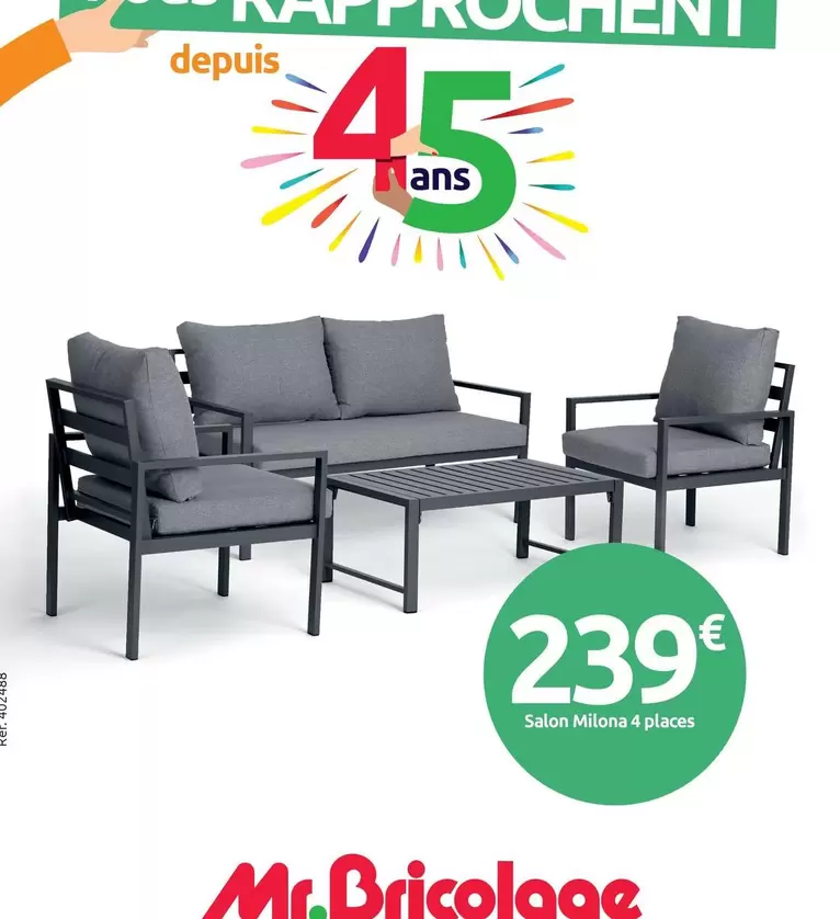 Salon Milona offre à 239€ sur Mr Bricolage