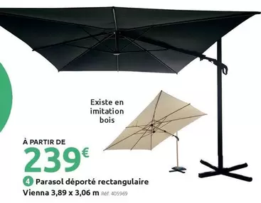 Parasol Déporté Rectangulaire Vienna offre à 239€ sur Mr Bricolage