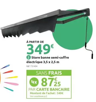Store Banne Semi-Coffre Électrique offre à 349€ sur Mr Bricolage