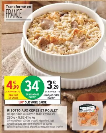 Risotto Aux Cèpes Et Poulet offre à 3,29€ sur Intermarché Contact