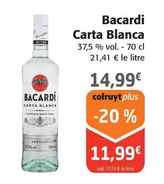 Bacardi - Carta Blanca offre à 14,99€ sur Colruyt