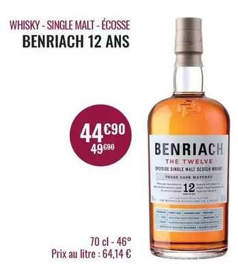 Benriach - Whisky  offre à 44,9€ sur Nicolas
