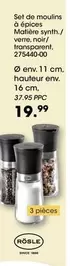 Set De Moulins A Epices Matière Synth offre à 19,99€ sur Möbel Martin