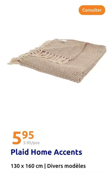 Plaid Home Accents offre à 5,95€ sur Action