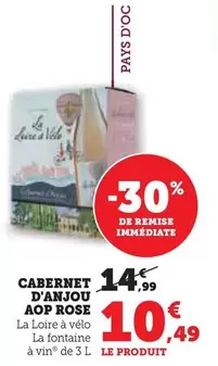 Cabernet D'Anjou AOP Rose offre à 10,49€ sur Hyper U