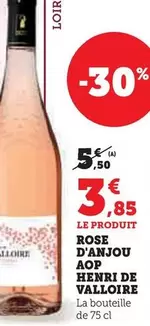 Henri De Valloire - Rose D'Anjou AOP offre à 3,85€ sur Hyper U