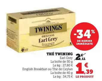 Twinings - The offre à 1,39€ sur Hyper U