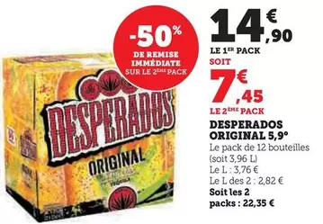 Desperados - Original 5,9° offre à 14,9€ sur Hyper U