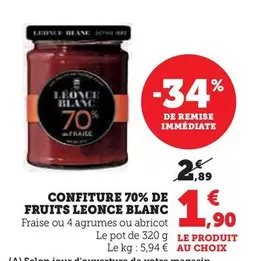 Léonce Blanc - Confiture 70% De Fruits offre à 1,9€ sur Super U