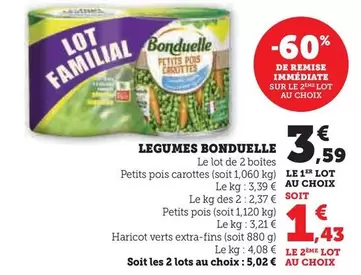 Bonduelle - Legumes offre à 3,59€ sur Super U