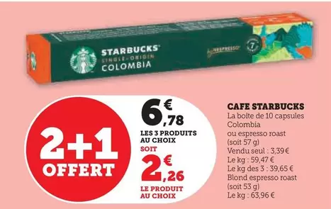 Starbucks - Cafe offre à 3,39€ sur Hyper U