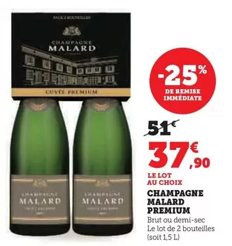 Malard - Champagne Premium  offre à 37,9€ sur Hyper U
