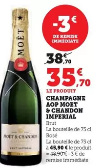 Moet & Chandon - Champagne AOP Imperial offre à 35,7€ sur Hyper U