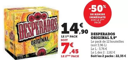 Desperados - Original 5.9 offre à 14,9€ sur Super U