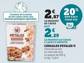 U - Cereales Petales offre à 2,87€ sur Hyper U