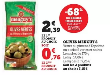 Menguy's - Olives offre à 2,39€ sur Hyper U