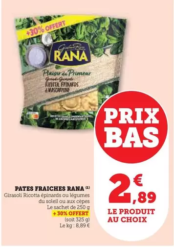 Rana - Pates Fraiches offre à 2,89€ sur Super U